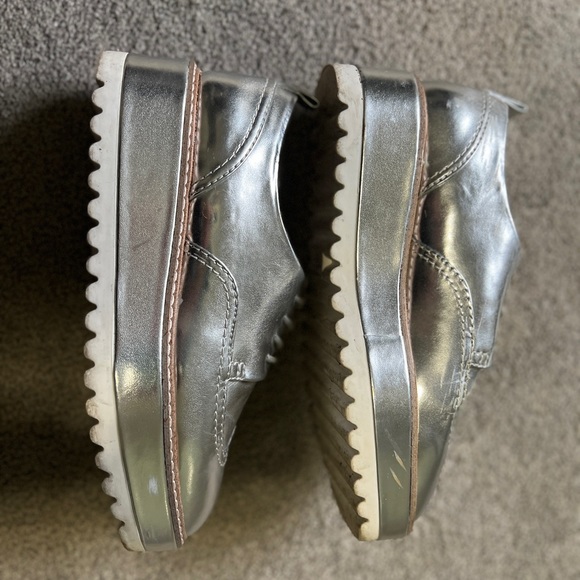 Zara Silver Platform Loafers Size 38 - Picture 2 of 6